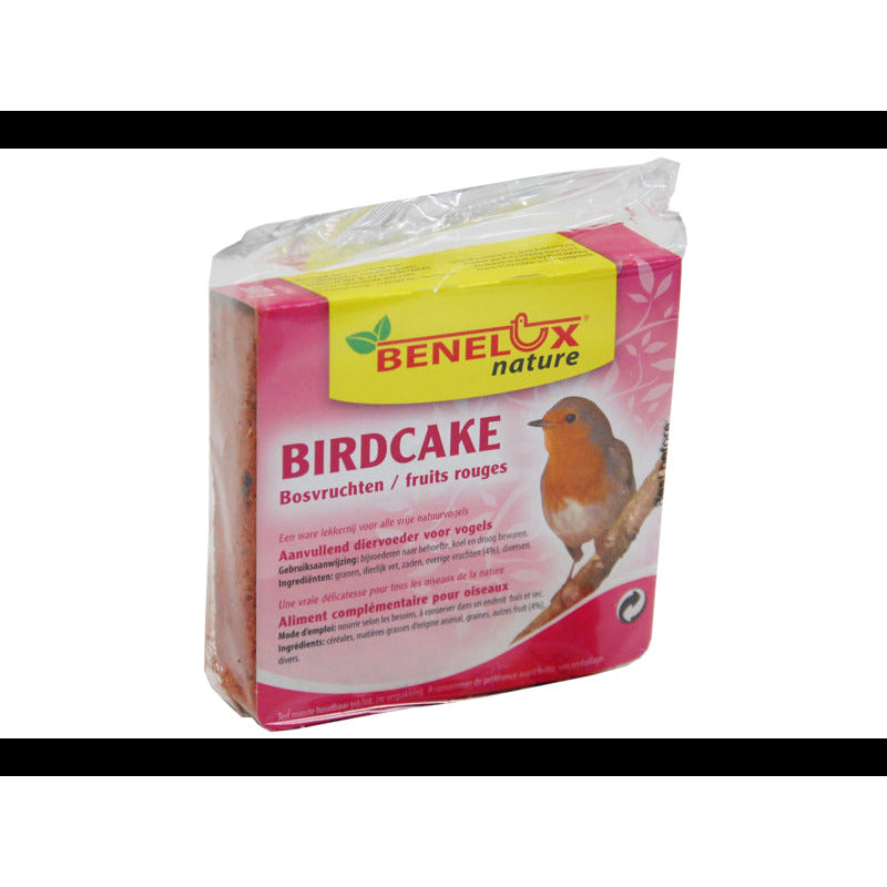 Birdcake - Bloc de graisses aux fruits rouges  - Oiseaux du Jardin - 300G - Bloc de graisse pour oiseaux