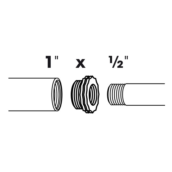 Embout de réduction mâle 1x filetage extérieur - Ø25 (1") x Ø13 (½") mm