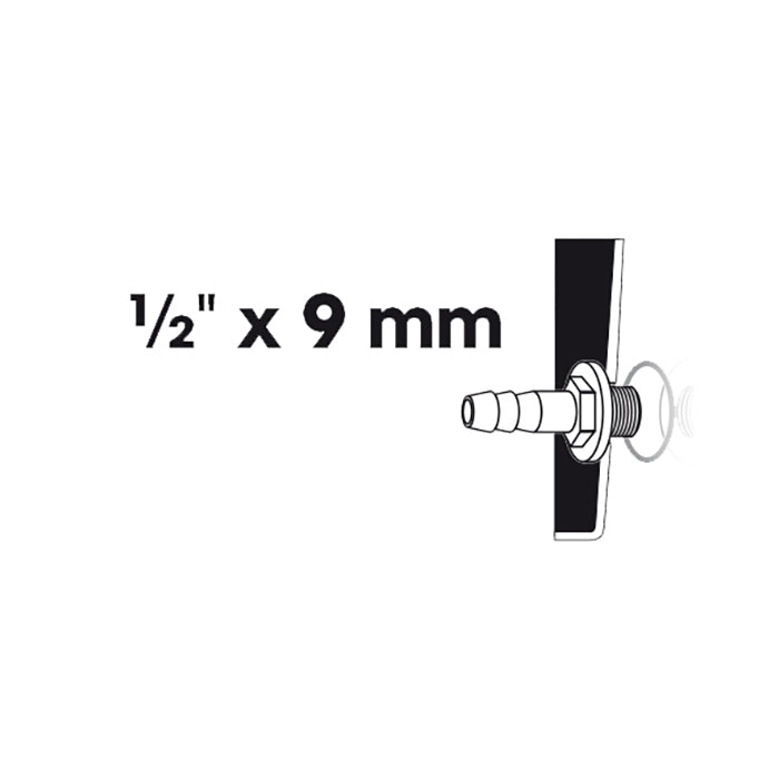 Embout cannelé 1x, filetage extérieur - Ø13 (½") x Ø9 mm