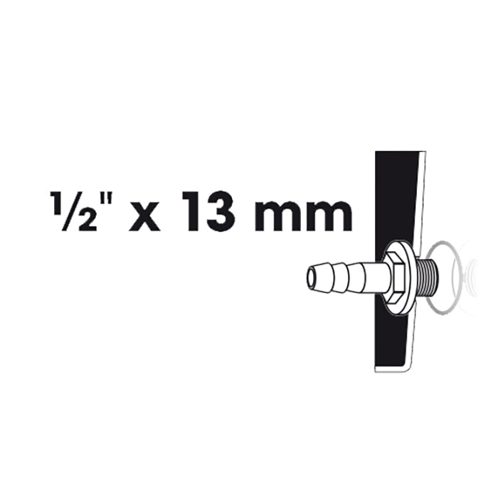 Embout cannelé 1x, filetage extérieur - Ø13 (½") x Ø13 (½") mm