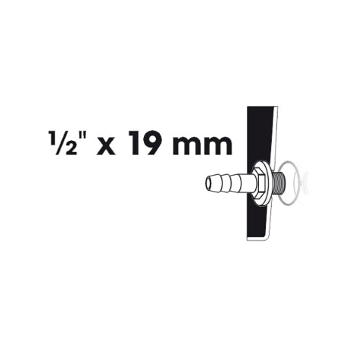 Embout cannelé 1x, filetage extérieur - Ø13 (½") x Ø19 (¾") mm