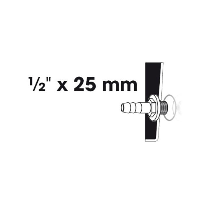 Embout cannelé 1x, filetage extérieur - Ø13 (½") x Ø25 (1") mm