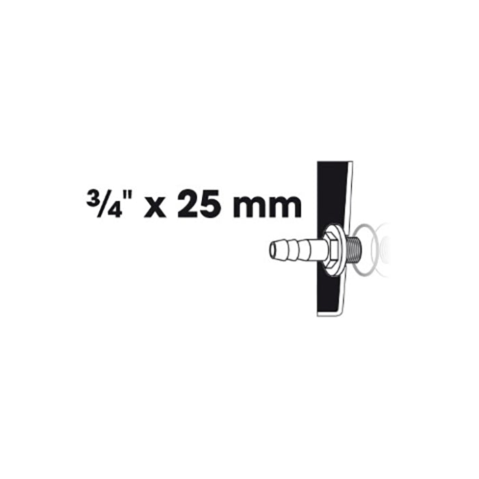 Embout cannelé 1x, filetage extérieur - Ø19 (¾") x Ø25 (1") mm