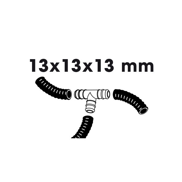Raccord de tuyaux, dérivation pièce en T - Ø13 (½") x Ø13 (½") x Ø13 (½") mm