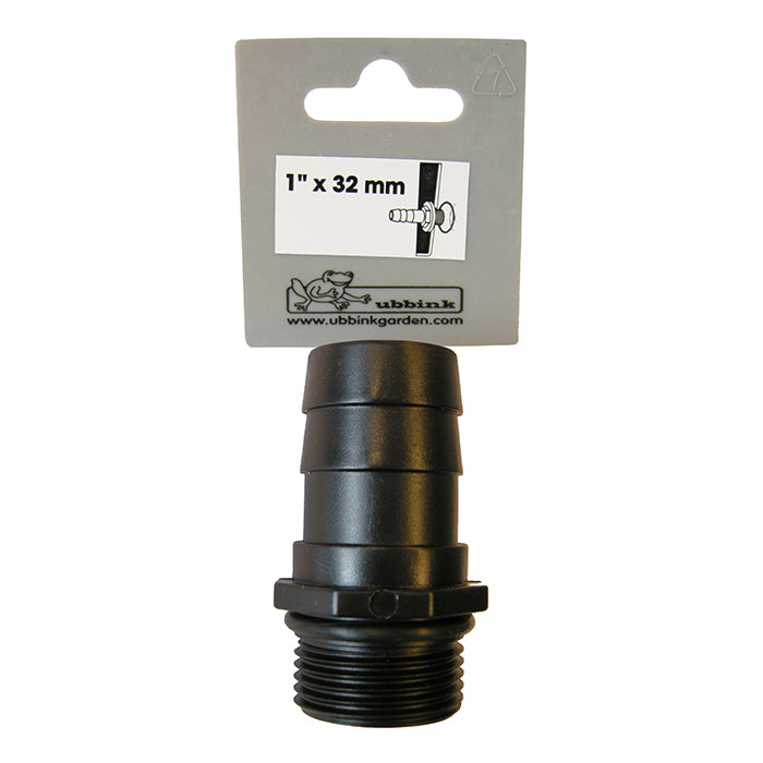 Embout cannelé 1x, filetage extérieur - Ø25 (1") x Ø32 (1¼") mm