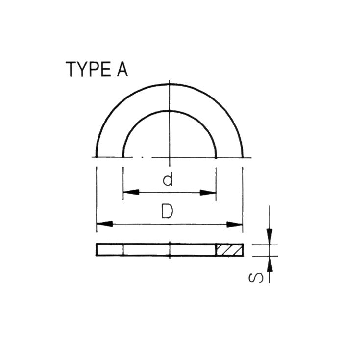 Joint EPDM 70 x 104 x 3 pr 75mm douille