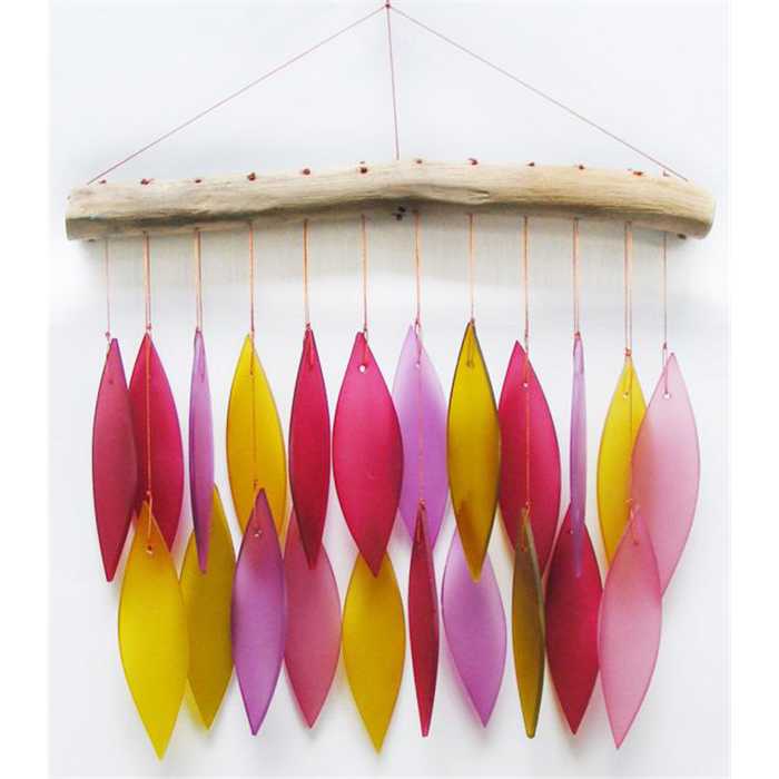 Aquigarden Décoration GLAS WIND CHIME LEAVES FIRE-COLORED 44 CM 4250594764925 G-WC-SLEAVES030RE