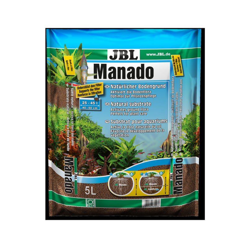 JBL Manado 5L 0,5-2MM - Substrat de sol naturel pour aquariums d'eau douce