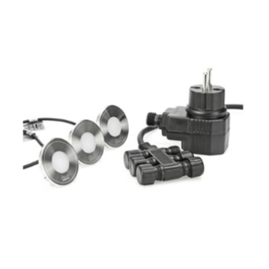 Oase Living Water Eclairages pour étang LunAqua Terra LED Set 3 - Spots à encastrer - Oase 4010052510439 51043