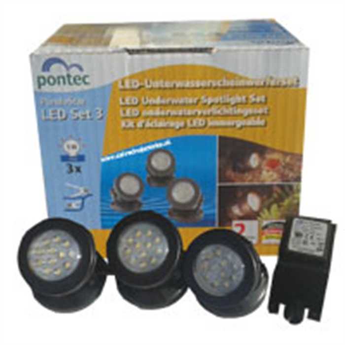 Pontec Eclairages pour étang PondoStar LED Set 3 - Spots performants pour un petit bassin - Pontec 4010052575209 57520