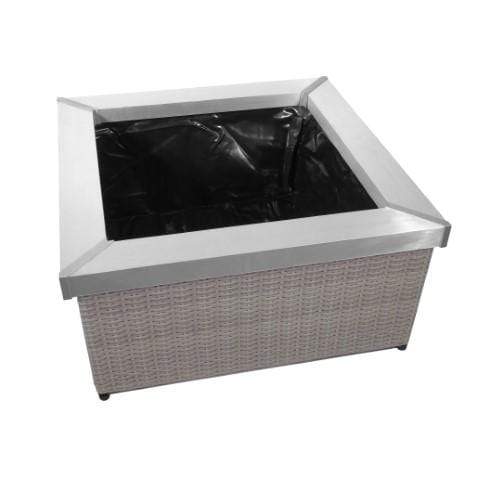 Ubbink Décoration AMORA DAVEPORT - bassin d'eau carré en beige gray braided plastic and aluminum frame - 900l/h, PVC liner - H35 x 74 x 74 cm 8711465870856 1387085