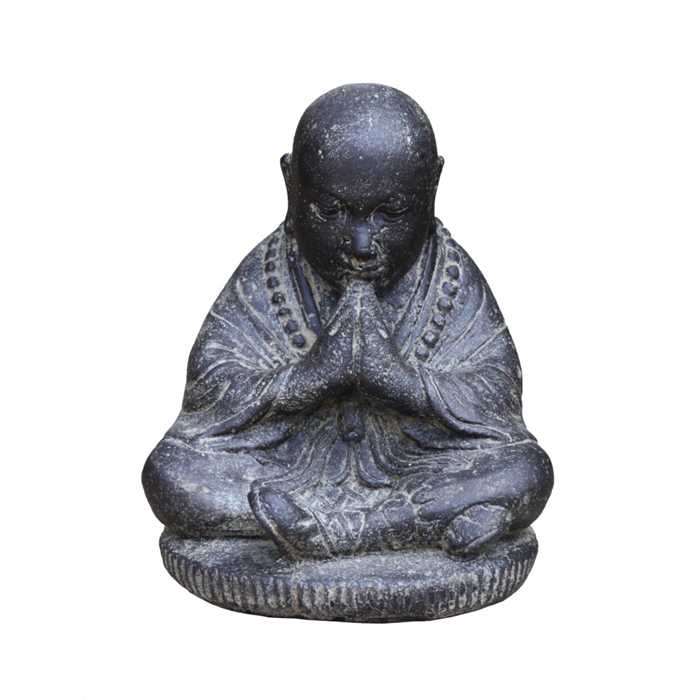 X SITTING MONK 20CM HEIGHT CAST STONE HANDCRAFTED & COLOR 4250594720891 P-SM-020AF